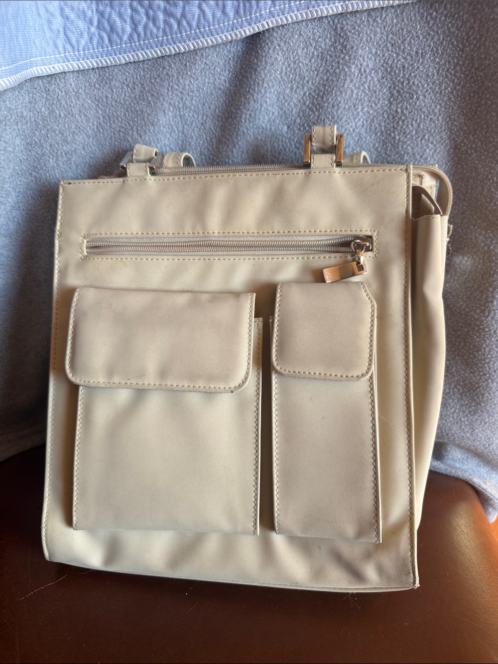 Women’s Beige Crossbody Organizer Bag